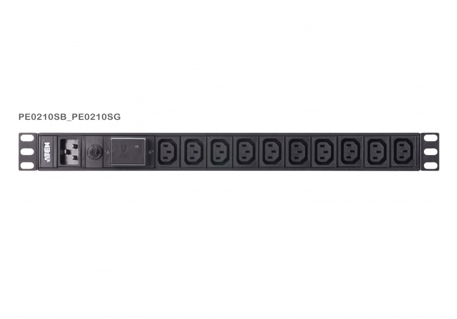 Prelungitor PDU 1U 16A Basic cu protectie IEC-320 C20 la 10 x C13, ATEN PE0210SG imagine noua